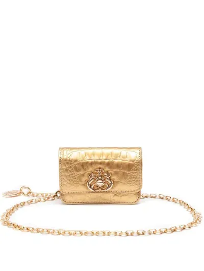 Isla Logo-plaque Metallic Shoulder Bag In Gold