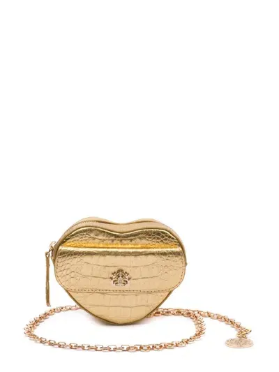 Isla Mini Heart Leather Mini Bag In Gold