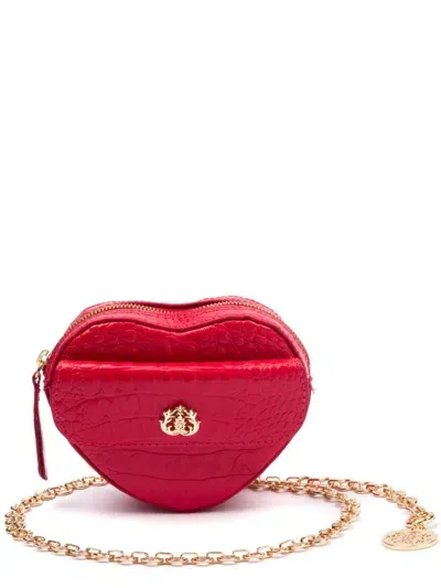 Isla Mini Heart Leather Mini Bag In Red