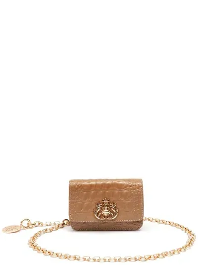 Isla Nano Croc-embossed Leather Mini Bag In Neutrals