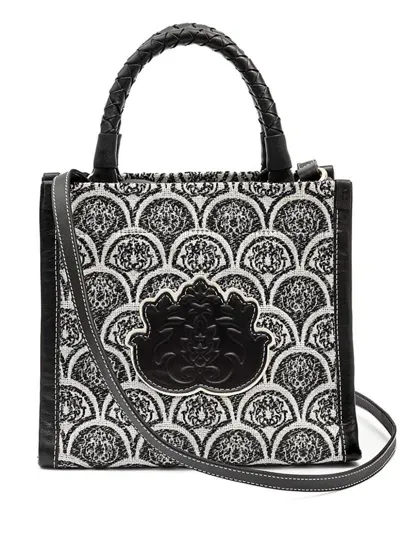 Isla Sirena Jacquard-print Shoulder Bag In Black