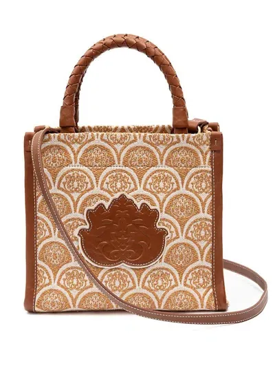 Isla Sirena Jacquard-print Shoulder Bag In Brown