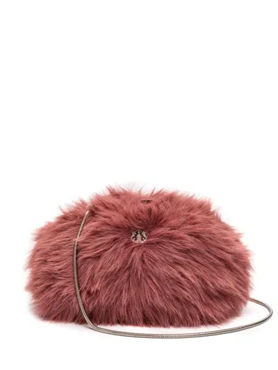 Isla Teddy Faux-fur Shoulder Bag In Pink