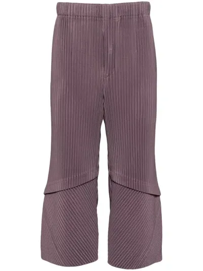 Issey Miyake Aerial Pleated Trousers In Purple