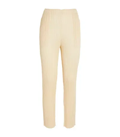 Issey Miyake Basics Straight Trousers In Beige