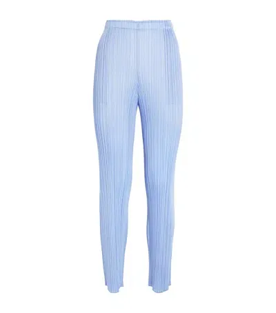 Issey Miyake Basics Straight Trousers In Blue