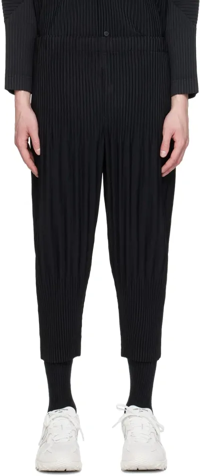 Issey Miyake Black Basics Trousers In 15-black