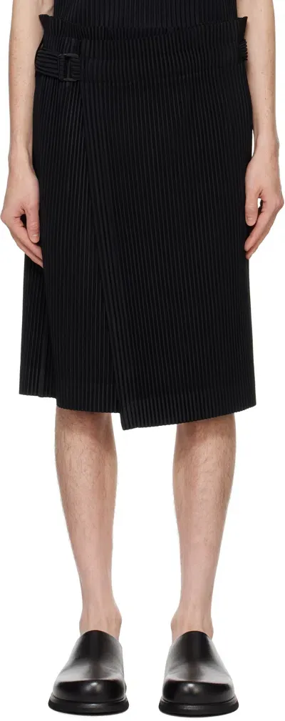 Issey Miyake Black Pleats Bottoms 2 Midi Skirt