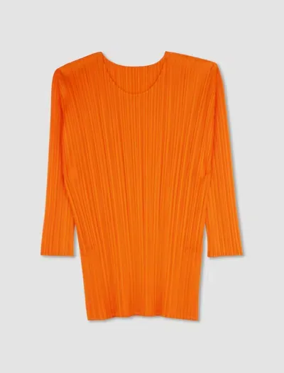 Issey Miyake Camicia Plissettata In Orange