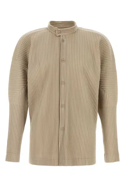 Issey Miyake Cappuccino Polyester Shirt In Beige