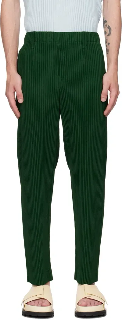 Issey Miyake Green Tailored Pleats 1 Trousers In 64-seaweed Green