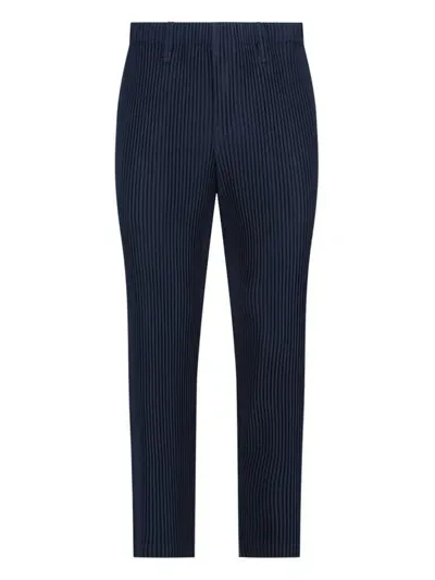 Issey Miyake Homme Plissé  Pleated Straight In Navy