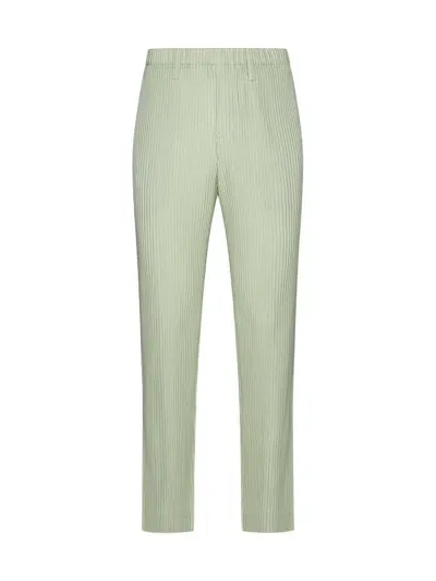 Issey Miyake Homme Plisse  Trousers In Light Jade Green