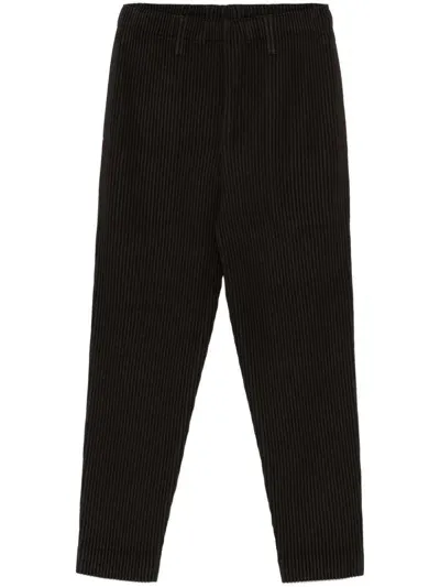 Issey Miyake Kersey Pleats Trousers In 褐色