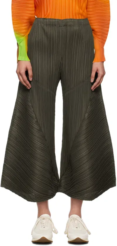 Issey Miyake Khaki Thicker Bottoms 2 Trousers In 65 Khaki