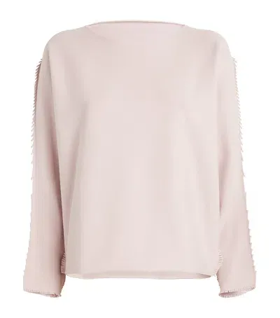 Issey Miyake Long-sleeve Campagne Top In Pink