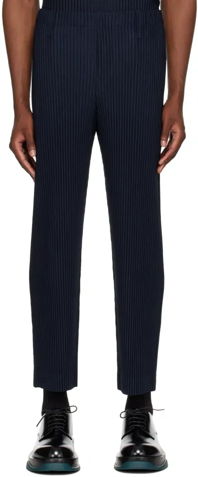 Issey Miyake Navy Basics Trousers In 75-navy