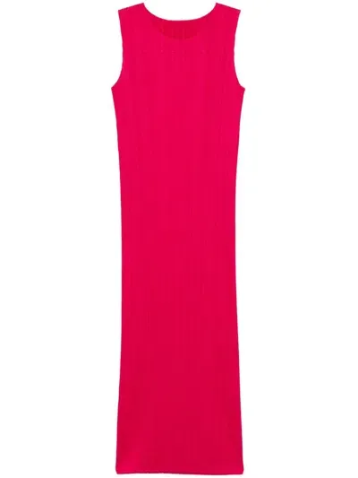 Issey Miyake New Colorful Basics 4 Midi Dress In Pink