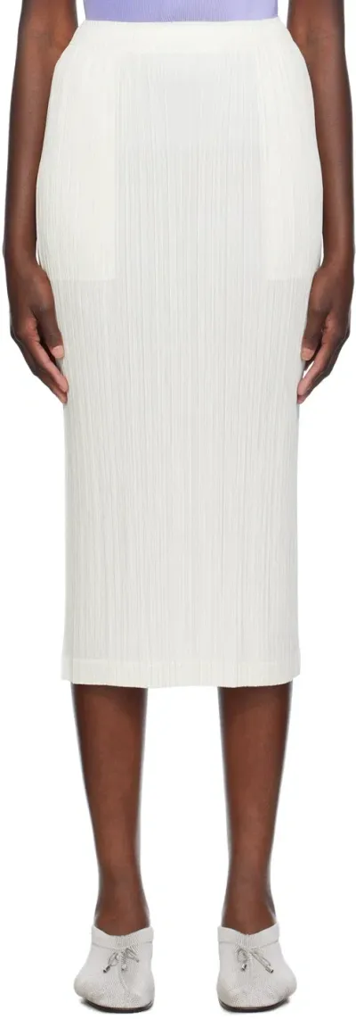 Issey Miyake Off-white Thicker Bottoms 1 Midi Skirt In 02 Off White