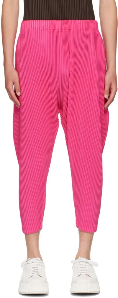 Issey Miyake Pink Colorful Pleats Trousers In 25-deep Pink