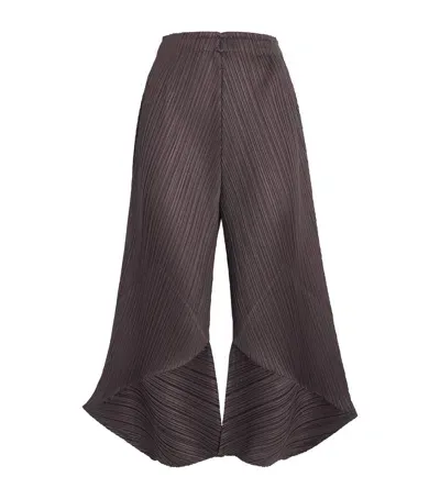 Issey Miyake Pleated Chili Peppers Wide-leg Trousers In Grey