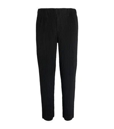 Issey Miyake Pleated Straight Trousers In Black