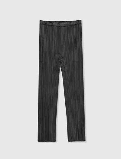 Issey Miyake Plissé Straight-leg Trousers In Black