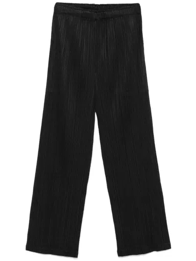 Issey Miyake February Straight-leg Trousers In Black