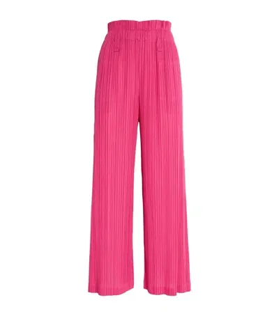 Issey Miyake Pleated Wide-leg Trousers In Red