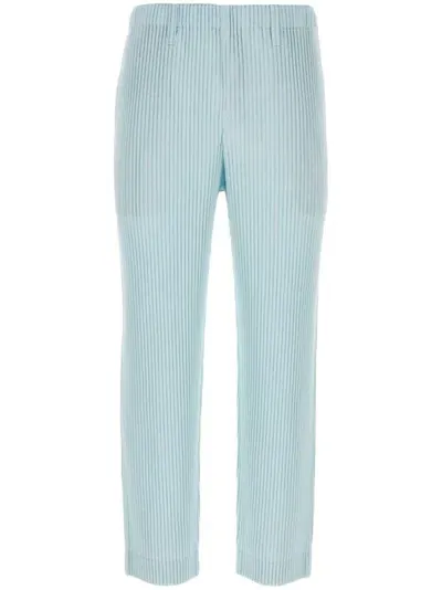 Issey Miyake Pleats 2 Mid-rise Tailored Trousers In Blue