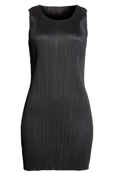 Issey Miyake Pleats Please  Basics Pleated Dress In Black