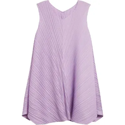 Issey Miyake Pleats Please  Mellow Pleated A-line Dress In Purple