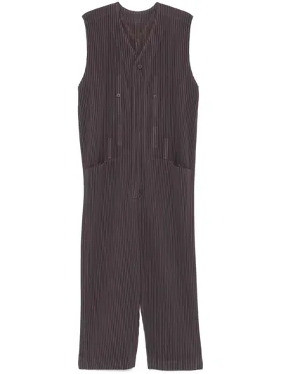 Issey Miyake Plissé Jumpsuit In 褐色