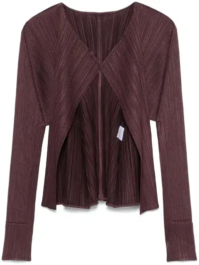 Issey Miyake September Cardigan In Brown