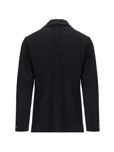 Issey Miyake Single-breasted Pleated Blazer In Black