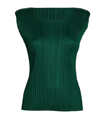 Issey Miyake Sleeveless New Colorful Basics Tank Top In Green