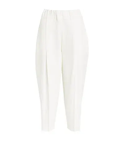 Issey Miyake Tapered Campagne Wide-leg Trousers In White