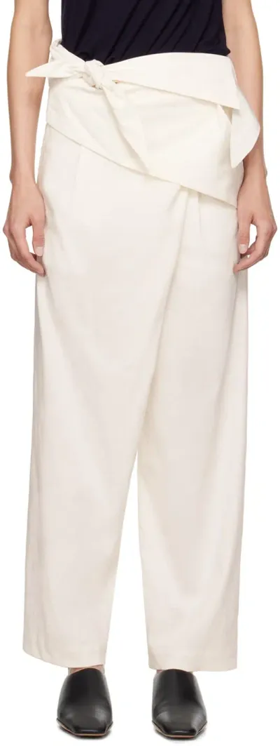 Issey Miyake White Enclothe Trousers In 05 Frost White