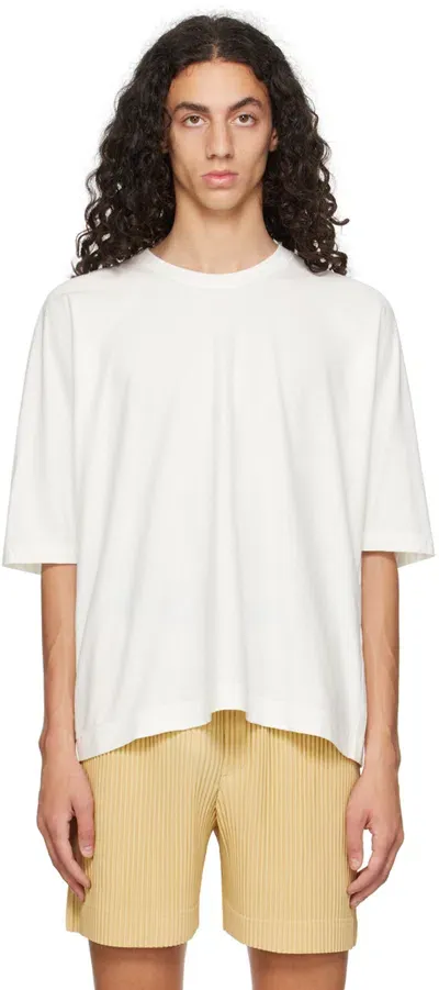 Issey Miyake White Release-t Basic T-shirt In 01-white