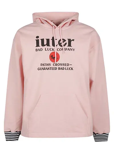 Iuter Printed Cotton Hoodie In Pink