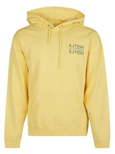 Iuter Printed Cotton Hoodie In Yellow