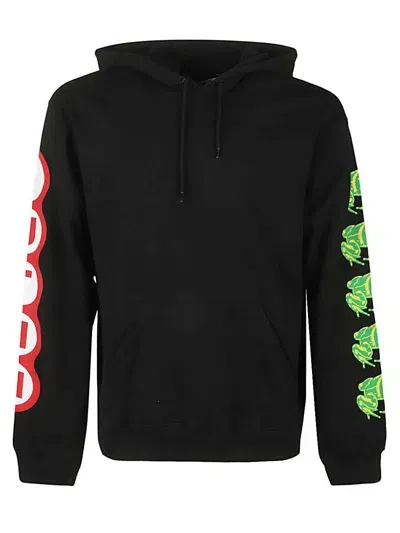 Iuter Printed Cotton Hoodie In Black