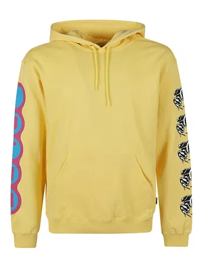 Iuter Printed Cotton Hoodie In Yellow