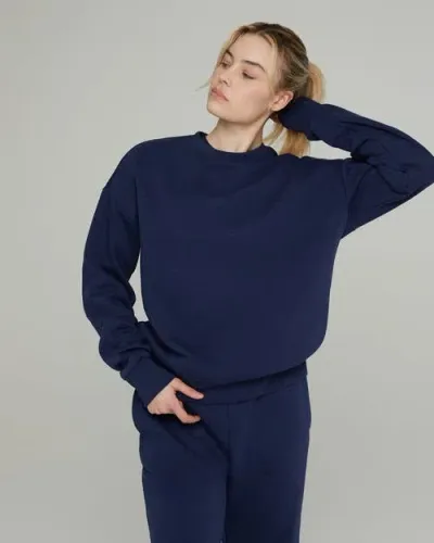 Ivl Collective French Terry Crew Sweatshirt In Midnight