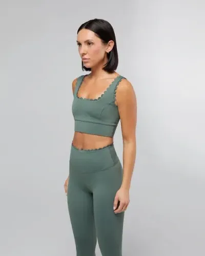 Ivl Collective Scallop Bra In Deep Sage