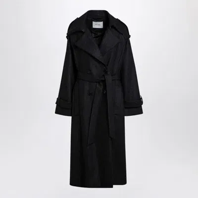 Ivy & Oak Ivy Oak Anthracite Overcoat In Grey