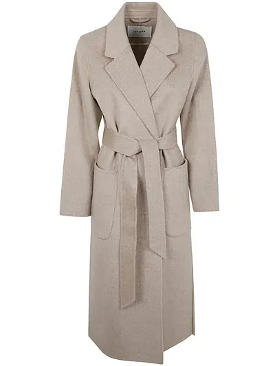 Ivy & Oak Celia Belted Double Face Coat In Nude & Neutrals