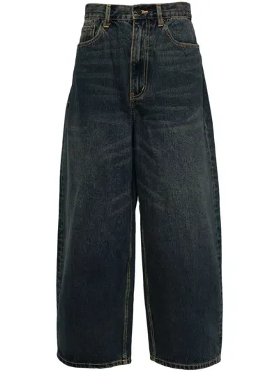 Izzue Brushed Wide Leg Jeans In Blue