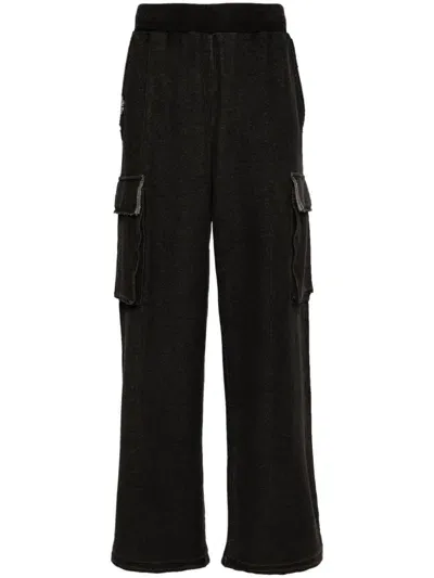 Izzue Cargo Cotton-blend Trousers In Black