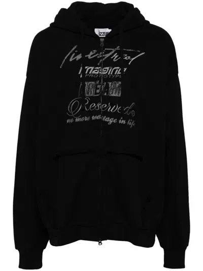 Izzue Embroidered Logo Hoodie In Black